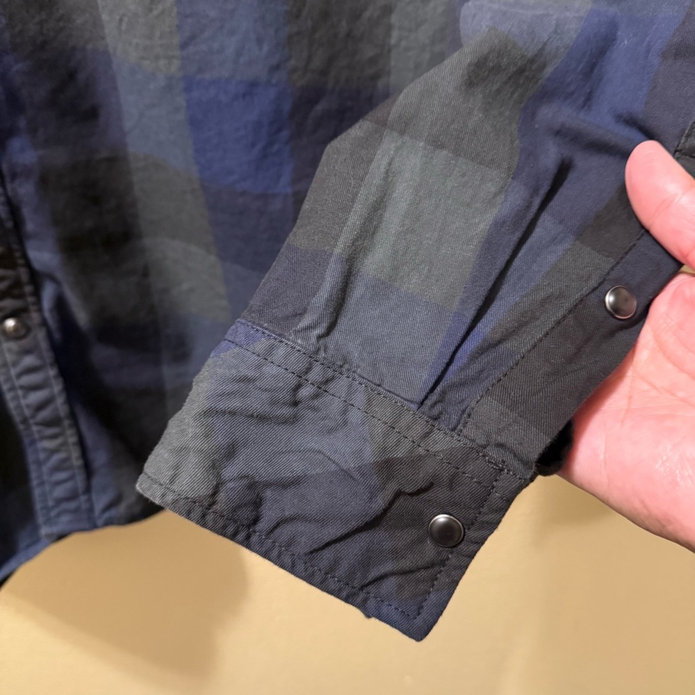 Men’s 2XL Affliction for Buckle Navy Blue Black Premium Embroidered Flannel - Picture 8 of 16